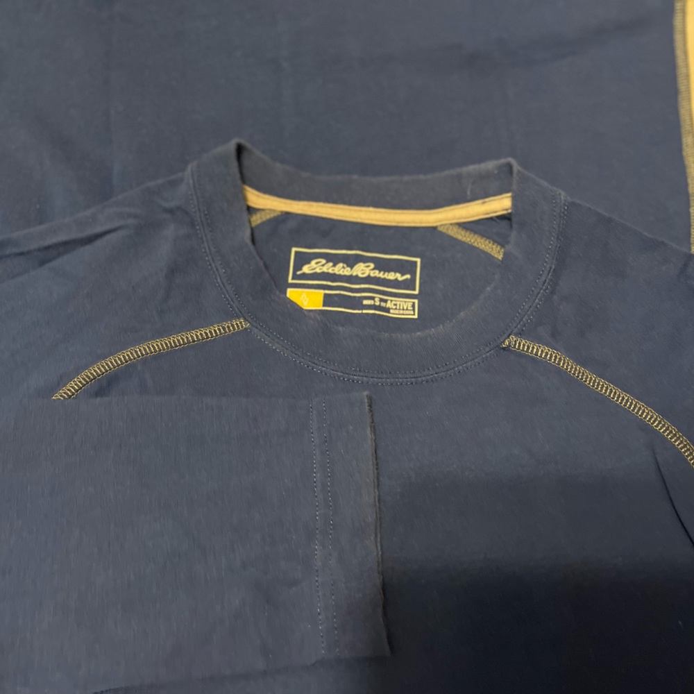 EDDIE BAUER TRAVEX LOOKOUT LONG-SLEEVE PERFORMANCE ROYAL BLUE T-SHIRT SMALL EUC
